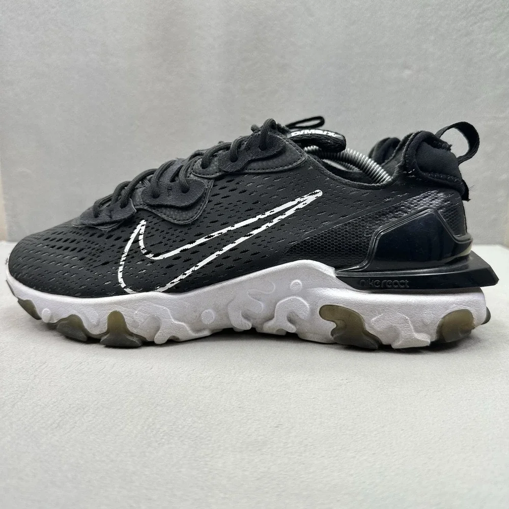 Nike React Vision Mens Size 12 Shoes Black / White Athletic Running Sneakers